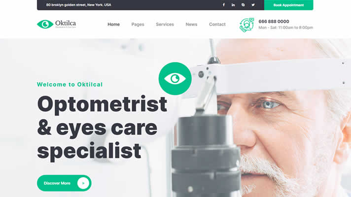 Oktilcal - Eye Care WordPress Theme