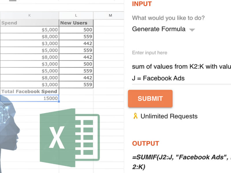 Generar formularas para Excel y Google Sheets con inteligencia artificial